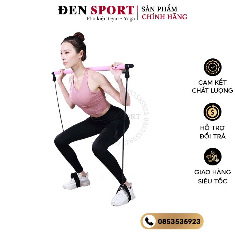 Thanh Tập Pilates Có Dây Kháng Lực Tập Tay Lưng Ngực Mông Chân Đùi Toàn Thân Đa Năng Cao Cấp