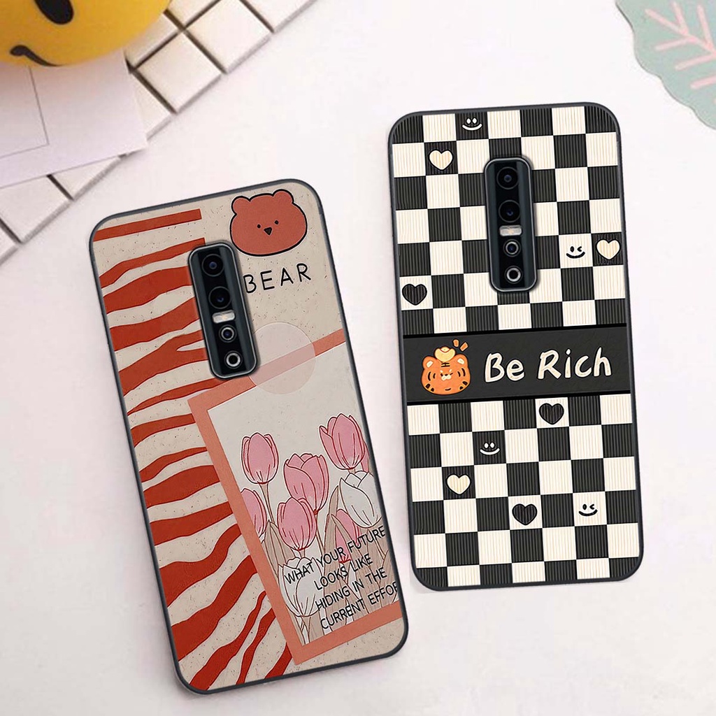 Ốp Vivo V17 Pro gấu Bear rick caro vuông thời trang siêu đẹp