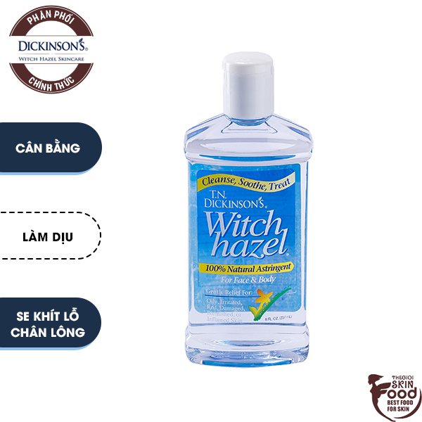 Nước Hoa Hồng Cân bằng, Làm Dịu Cho Da Mặt Và Cơ Thể Dickinson's Witch Hazel 100% Natural Astringent For Face &amp; Body