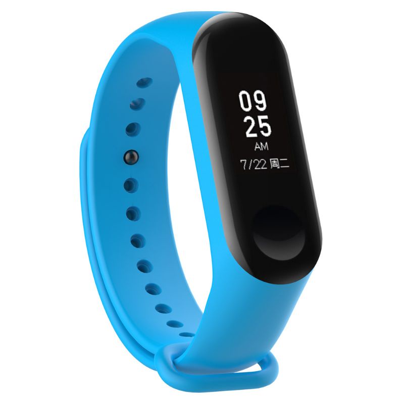 Dây đeo thay thế chất liệu silicon thiết kế nhiều lỗ thời trang cho Xiaomi Mi Band 4 3