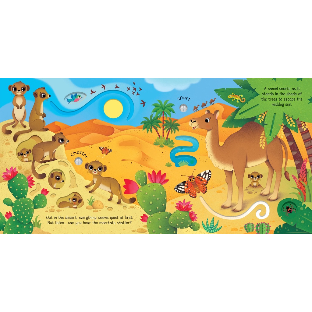 Sách âm thanh Usborne - Wild Animals Sounds - Tiếng con vật hoang dã từ rừng xanh