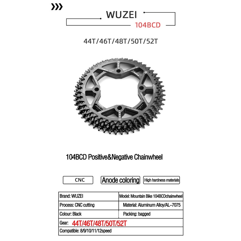 Bánh răng dây xích WALGUN cho xe đạp leo núi 104bcd 30t 32t 34t 38t 40t 42t 44t 46t 48t 50t 52t