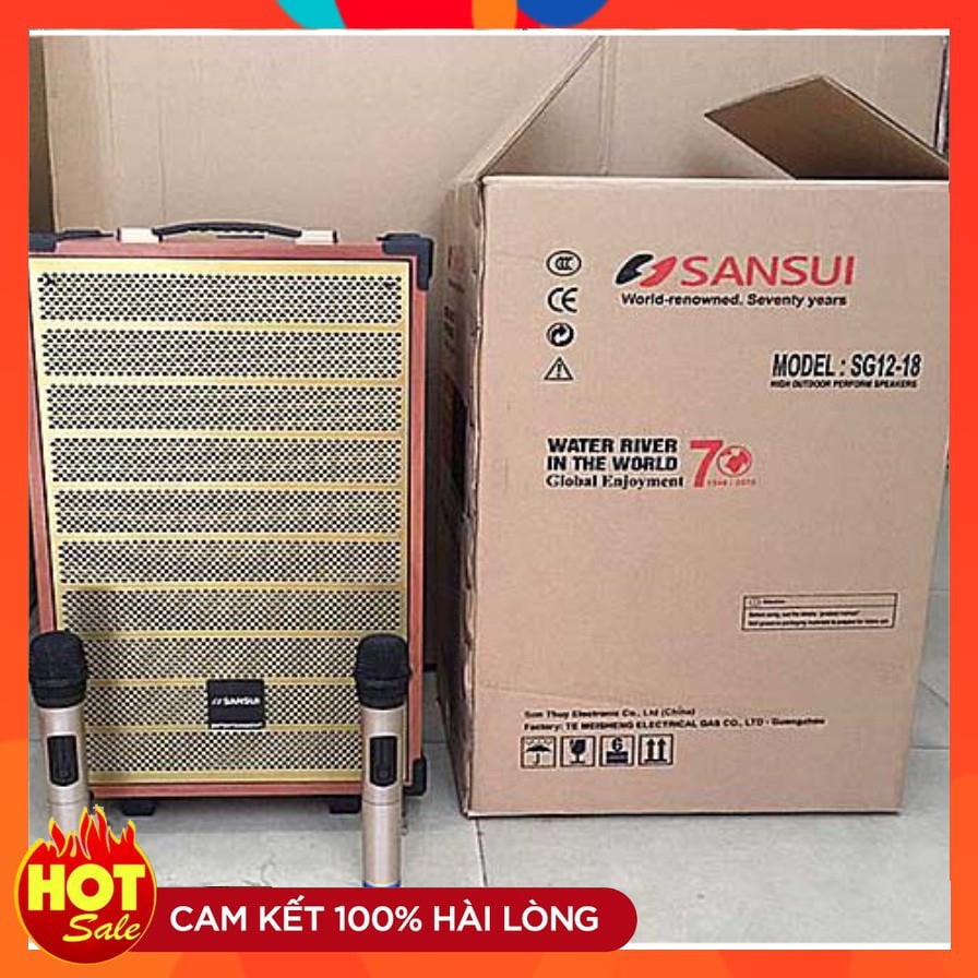Loa kéo Sansui SG2-18, loa gỗ dùng chơi nhạc & hát karaoke qua kết nối bluetooth chất lượng - Hàng chất lượng