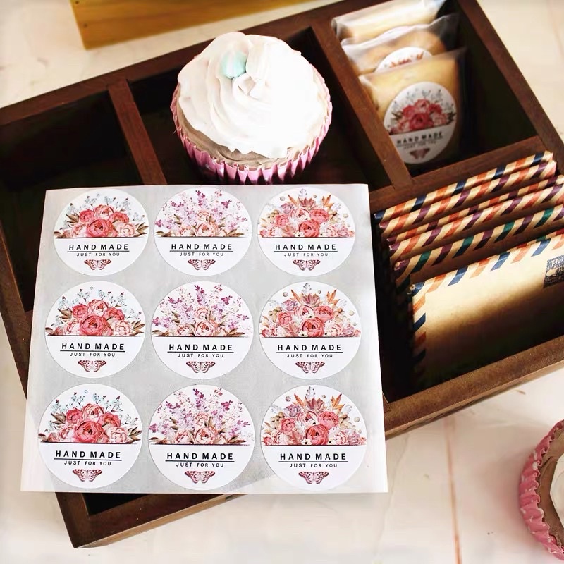 combo bảng 9 miếng tem dán bó hoa