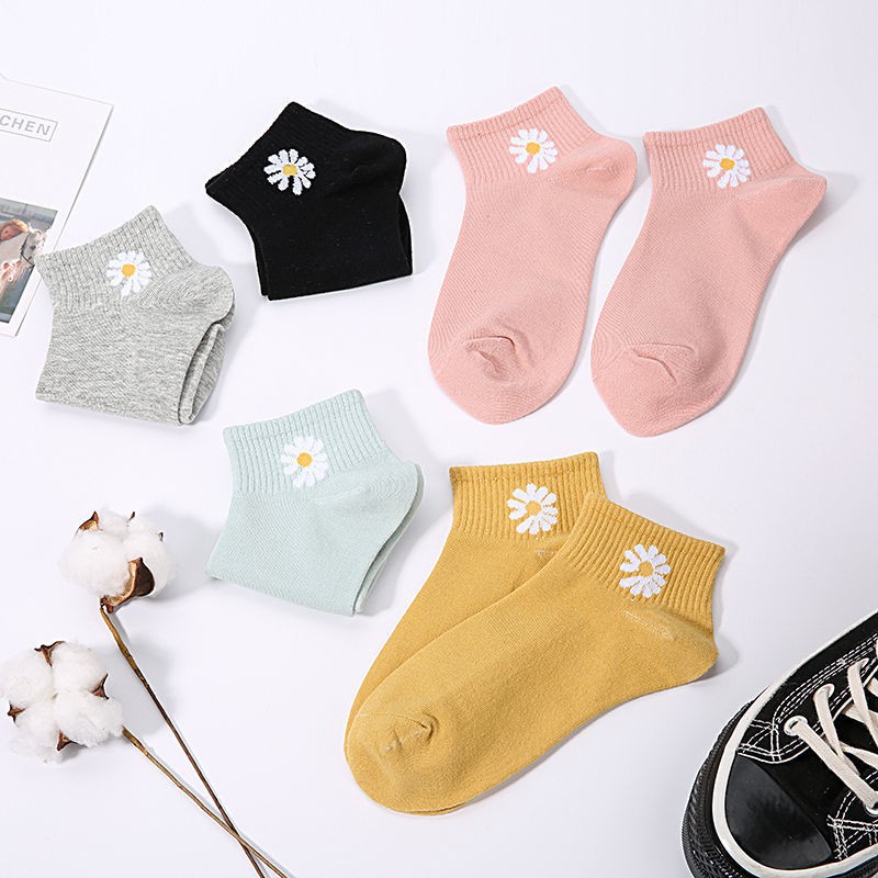 🧡 Tất hoa cúc cổ trụ xinh xắn [SK01]