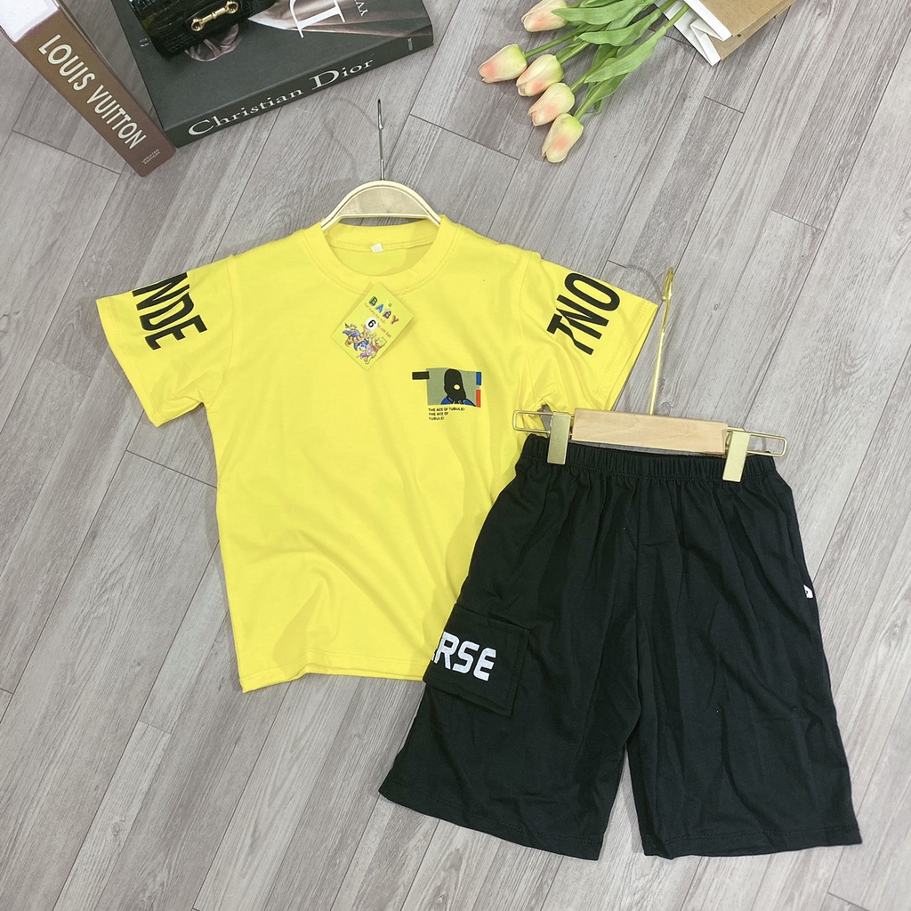Bộ quần áo thun hè &quot;TURBULE&quot; 14-45kg cho bé trai 4-14 tuổi. Hàng may kỹ. B6 B2