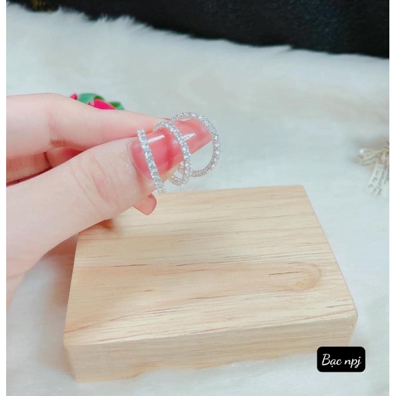 Nhẫn Full đá bản nhỏ Siêu Xinh , bạc BNP