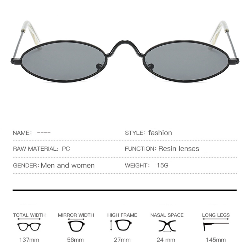 Kính Mát Gọng Kim Loại Hình Oval Thời Trang Cho Nữ