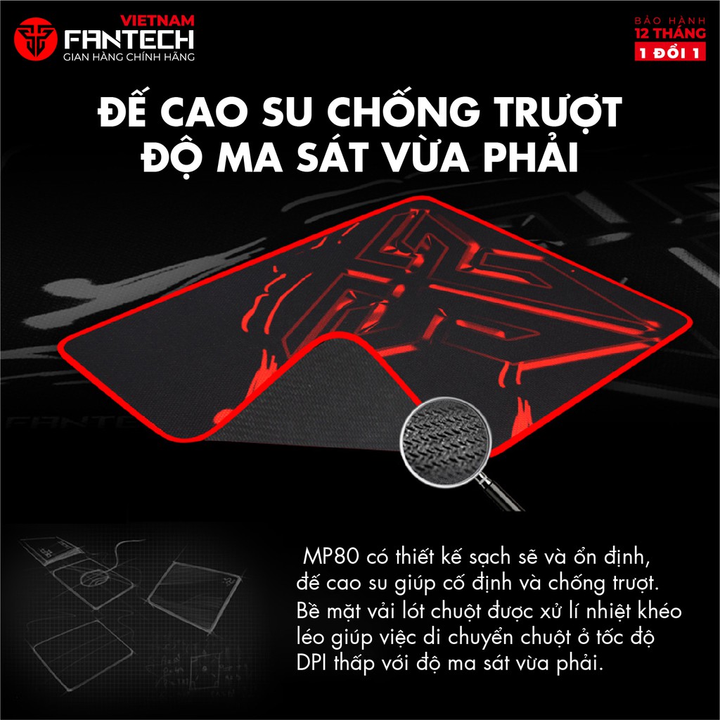 [Mã BMBAU50 giảm 7% đơn 99K] Miếng lót chuột chơi game - Fantech MP80