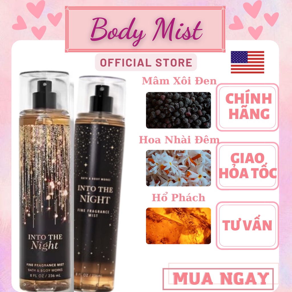 Xịt Thơm Toàn Thân Bath And Body Works - Into The Night Body Mist