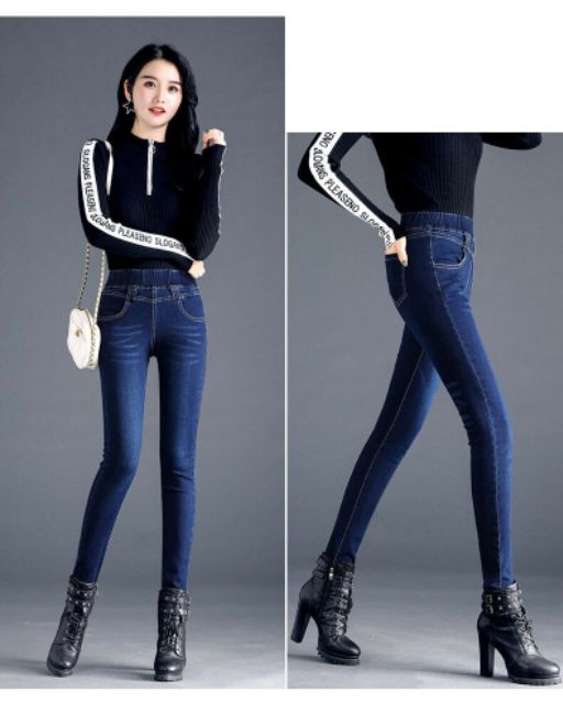 Hàng nhập - Quần jean nữ basic lưng thun