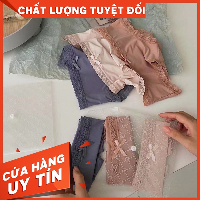 Set 3 quần lót bì thư vải su mịn cao cấp Vic siêu mát mịn