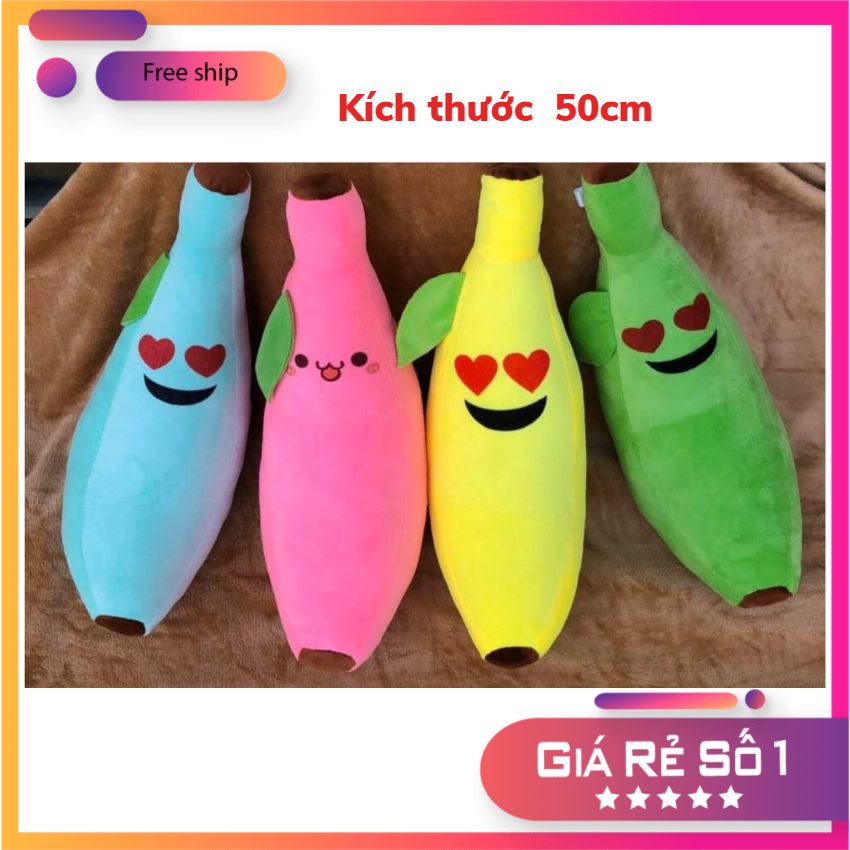 Gấu bông chuối cảm xúc thú nhồi bông gối ôm cho bé đáng yêu 50cm