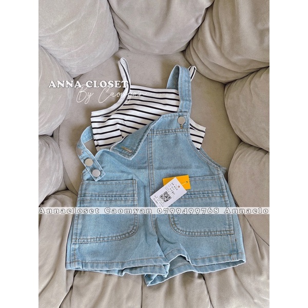 Set yếm jean đùi cho bé QCCC