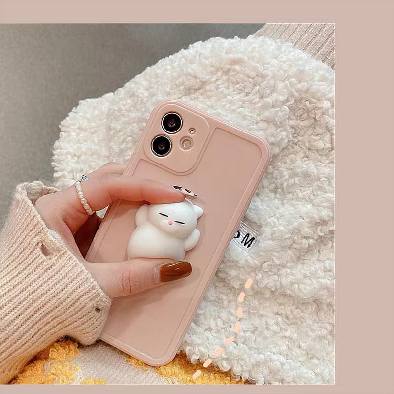 Ốp lưng iphone VIỀN VUÔNG MÈO TRẮNG BÓP BÓP 6s plus/6/7/7plus/8/8plus/x/xs/xs max/11/11 pro/11 promax,Anh Ga Case