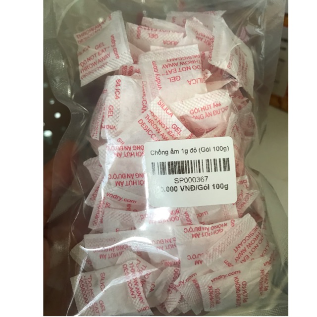 Túi 100g gói hút ẩm nhỏ màu đỏ