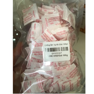 Túi 100g gói hút ẩm nhỏ màu đỏ