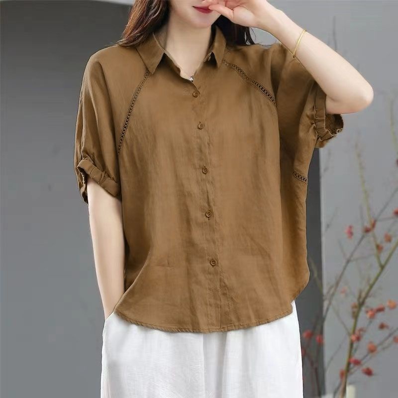 Áo Thun Cotton Lanh Dáng Rộng Tay Ngắn Thời Trang Mùa Hè Kiểu Mới Cho Nữ