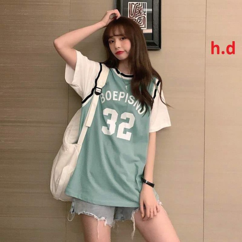 áo thun phối tay raplang boe 23, áo phông bóng chày tay lỡ chất cotton form thụng nam nữ mặc đôi nhóm unisex freesize