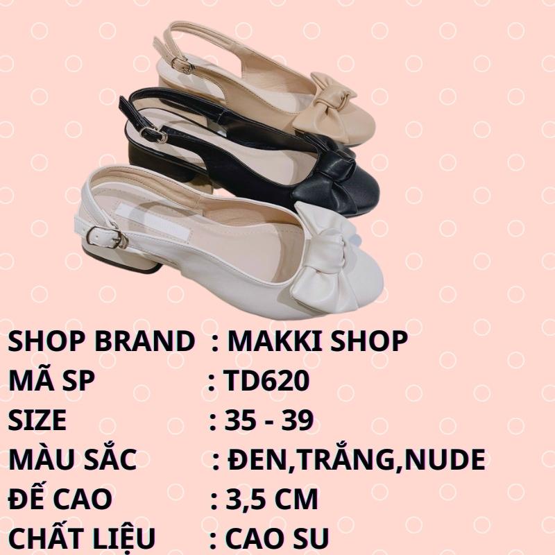 Giày sandal nữ đi học gắn nơ, sandal nữ đế cao thời trang giá rẻ MAKKI SHOP TD620