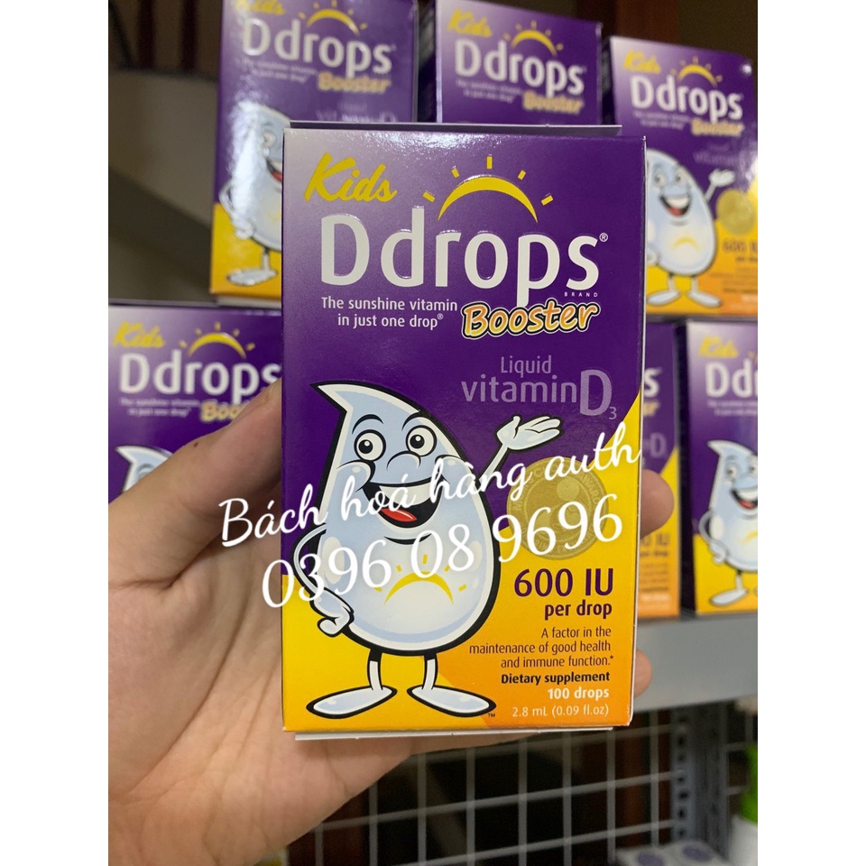 [ Hàng Mỹ ]  Vitamin D drops D3 600IU Booster cho bé từ 1 tuổi - 2,8ML 100 giọt
