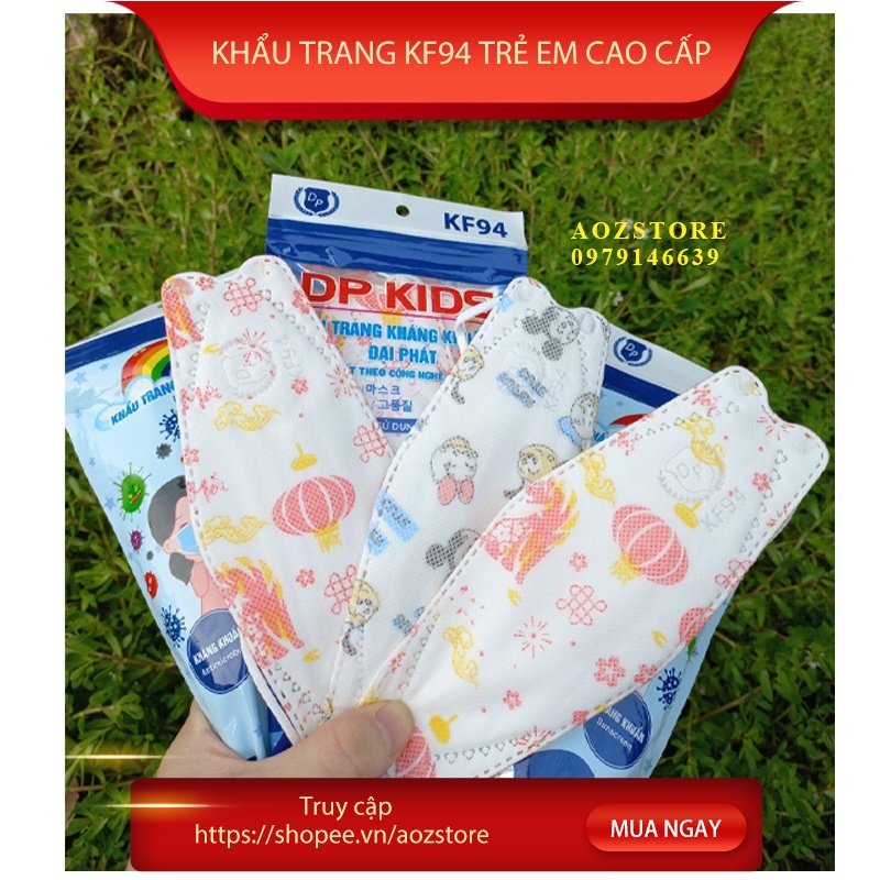Khẩu trang KF94 cho bé an toàn tuyệt đối 4 lớp kháng khuẩn gói 10 cái