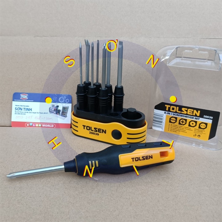 Bộ tua vít đa năng 8 trong 1 TOLSEN 8in1 Screwdriver Set 20039 cao cấp