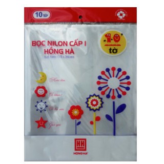 Bọc SGK, bọc vở oli cao cấp Hồng Hà, bọc nilon cấp 1 10 cái/tập