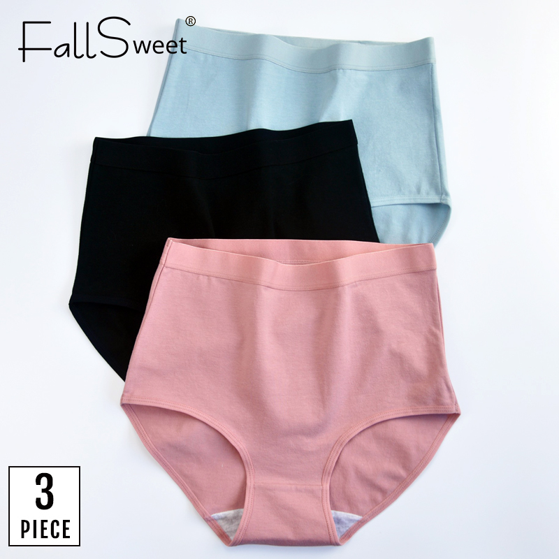 FallSweet Set 3 Quần Lót Cotton Lưng Cao Thoải Mái Cho Nữ