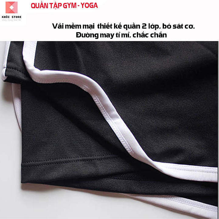  Quần đùi thể thao nữ Khói Store tập gym nâng mông Pink 2 lớp-K412 | BigBuy360 - bigbuy360.vn