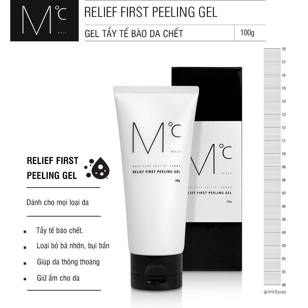 Gel tẩy tế bào chết dành cho nam MdoC Relief First Peeling Gel 100g giúp da mịn màng sáng khỏe MTB01 | BigBuy360 - bigbuy360.vn