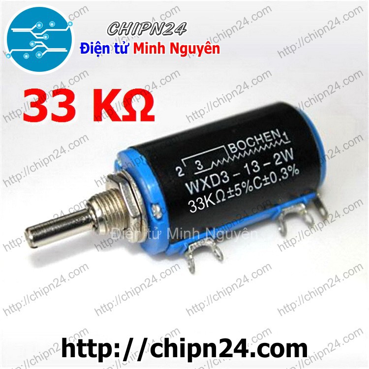 [1 CHIẾC] Biến trở WXD3 33K (WXD3-13-2W 10 vòng)