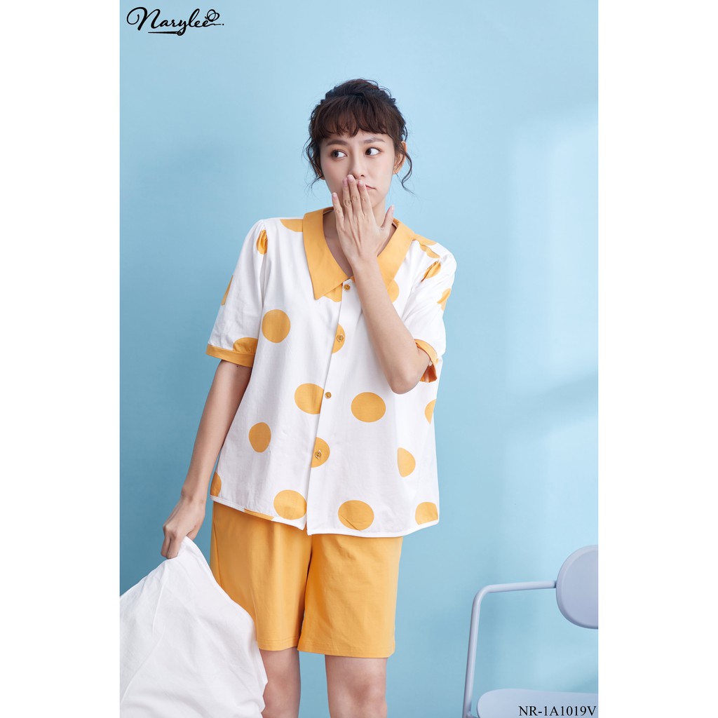 Bộ đồ mặc nhà áo cộc quần lửng 100% cotton cao cấp Narylee NR-1A1019