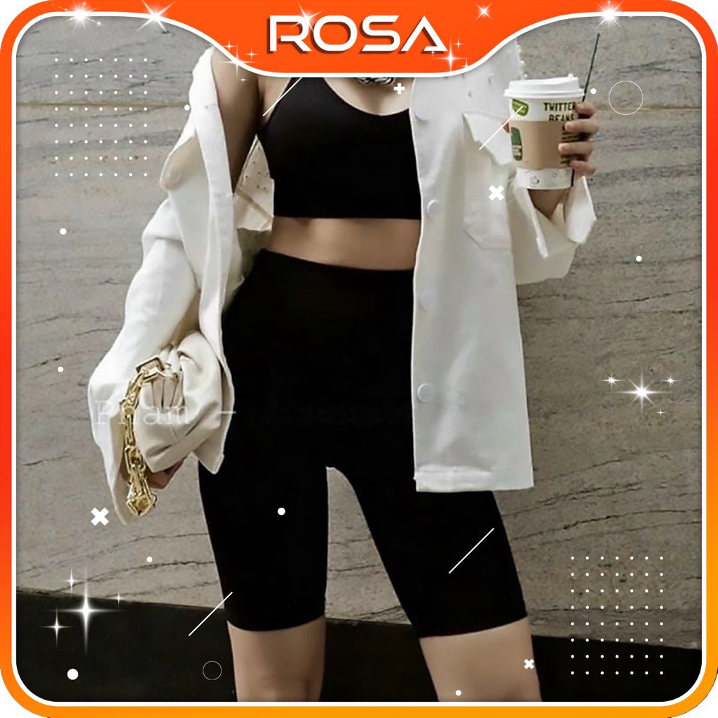 Quần legging bikker dáng ngố đùi quần lửng nữ cuộn tím siêu hot ROSA BOUTIQUE