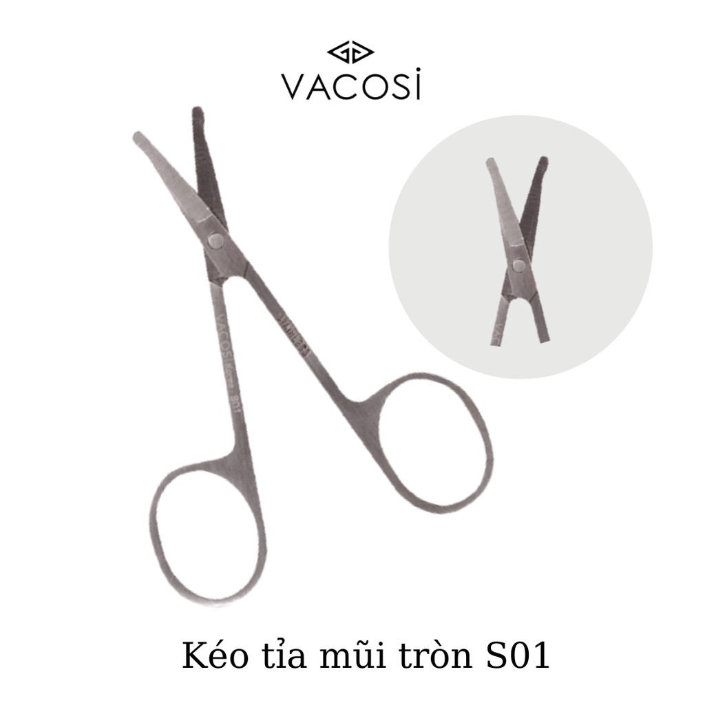 Kéo tỉa lông mày Vacosi S01 / S02 / S03 / S04 đa dụng với nhiều đầu mũi