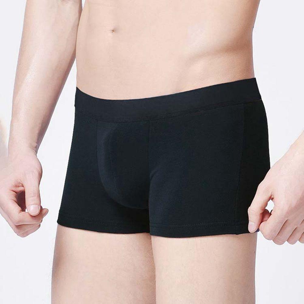 Qqmall Quần Lót Boxer Cotton Mềm Mại Thoáng Khí Màu Trơn Đơn Giản Kích Thước Lớn Cho Nam