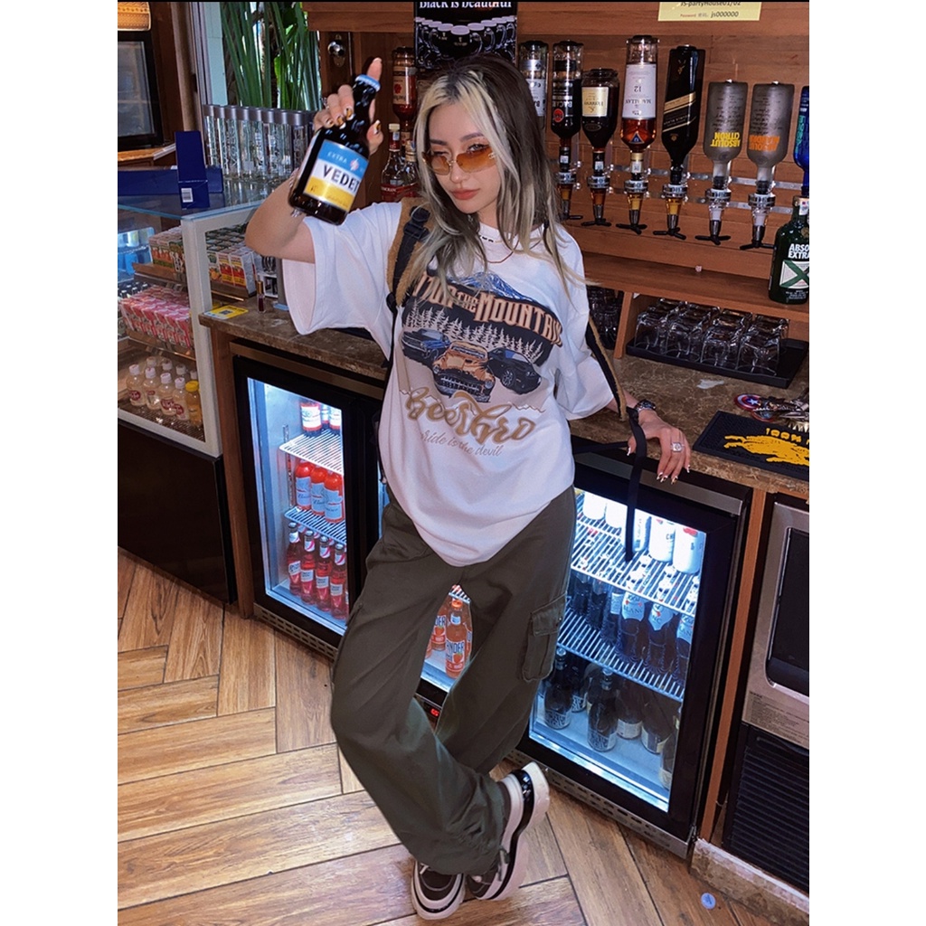 Áo thun Unisex tay lỡ Moutain Ulzzang Tubee shop