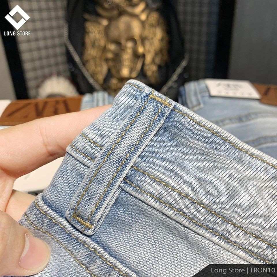 Quần jean nam trơn ZA.RA dáng ôm màu xanh bạc, chất vải bò cotton spandex co giãn 4 chiều [Có Big Size] Tron10 | BigBuy360 - bigbuy360.vn