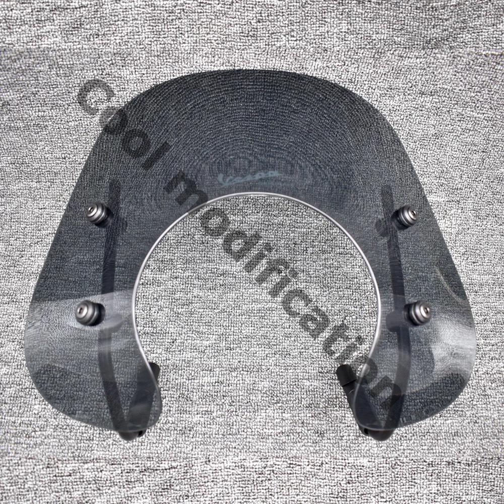 Motorcycle Acrylic Screen Windshield Windscreen Wind Deflector Board With Bracket For VESPA Primavera 150 Black