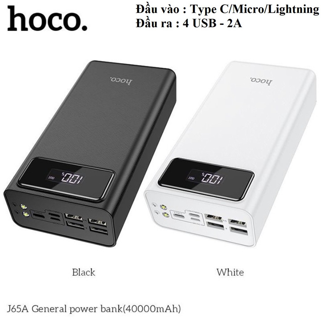 Pin Sạc dự phòng dung lượng lớn 40000mAh Hoco J65A hàng chính hãng bảo hành 12 tháng