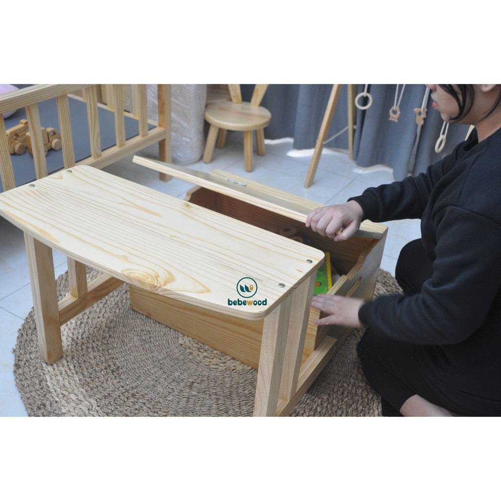 Bàn Ghế Học 3 Chức Năng Bằng Gỗ Tự Nhiên An Toàn Cho Trẻ - bebewood | BigBuy360 - bigbuy360.vn
