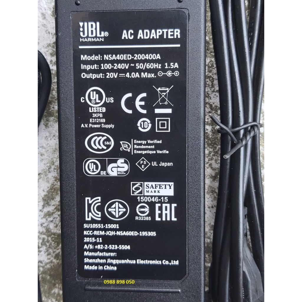 [Mã ELHACE giảm 4% đơn 300K] Adapter- sạc loa JBL 20V 4.0A loại xịn