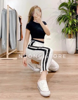 Set áo crotop quần thun