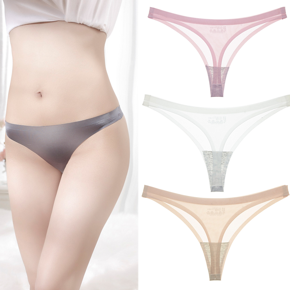 Quần Lót Lụa Lạnh Không Đường May Lưng Thấp Nhiều Màu Quyến Rũ Thời Trang Cho Nữ