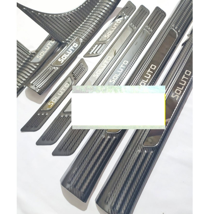 Ốp bậc cửa, nẹp bước chân, ốp chống trầy cốp CARBON xe Kia Soluto 2019 - 2023-2024 vân cacbon cao cấp