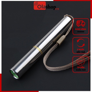 Đèn pin siêu sáng mini Inox Cree XPE đèn soi đá quý