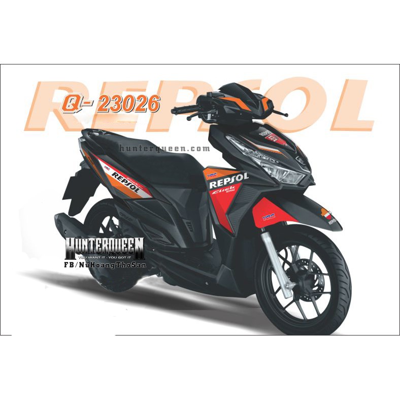 Tem rời Vario 2015 Repsol.Thay đổi màu sắc và chi tiết theo yêu cầu. Sắc nét, bền màu
