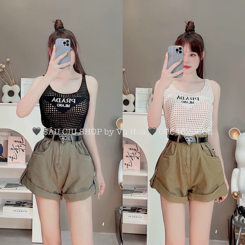 Áo len lưới 2 dây PRA DA