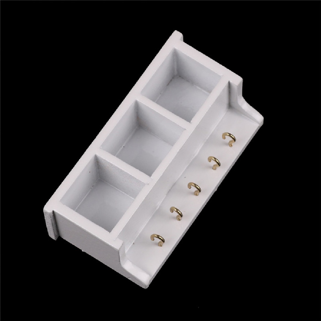 Giá Gỗ Treo Tường Màu Trắng Trang Trí Nhà Búp Bê Tỉ Lệ 1 / 12