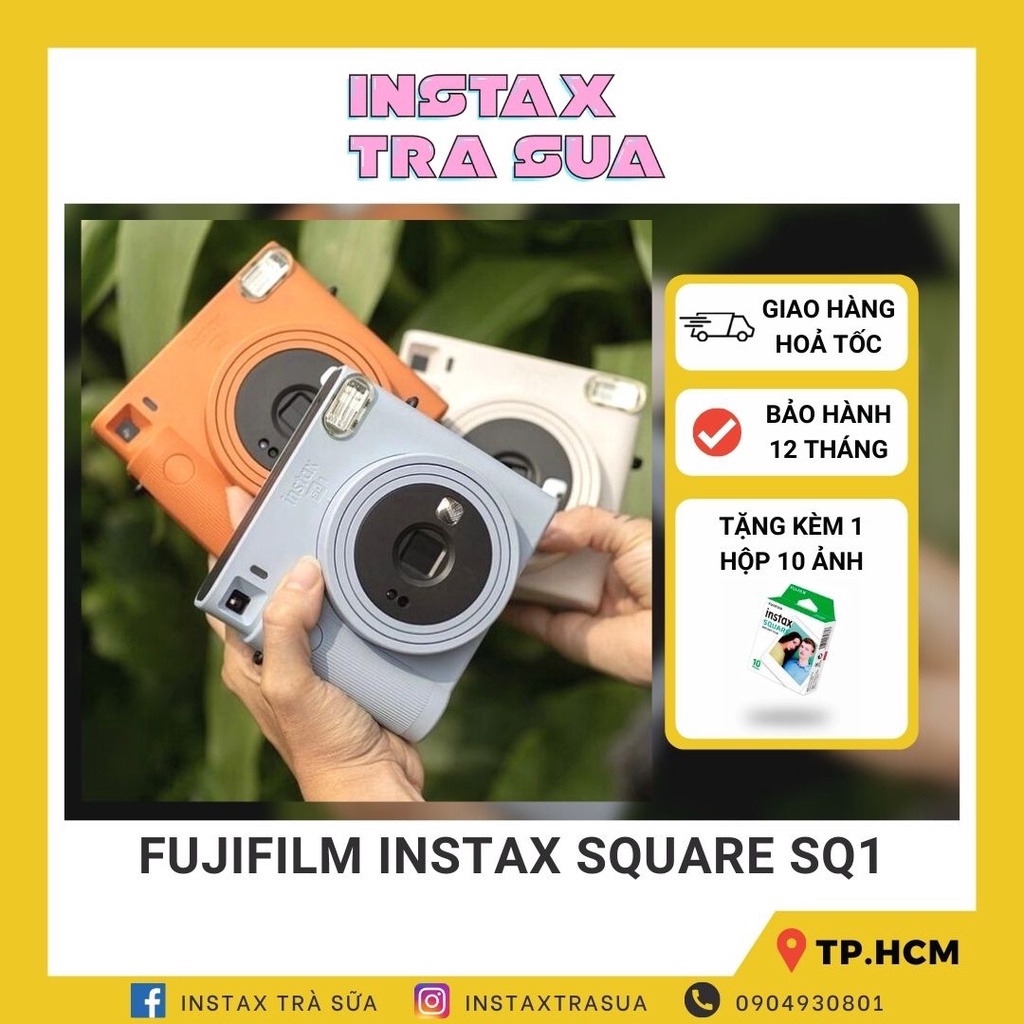 Instax SQUARE SQ1 Máy ảnh lấy ngay chính hãng Fujifilm tặng kèm 10 films